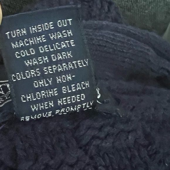 Lands End Navy Blue 100% Cotton Textured V Neck Cardigan Medium - Picture 10 of 10